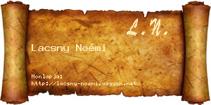 Lacsny Noémi névjegykártya